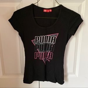 PUMA Black Tee Work Out Short Sleeves